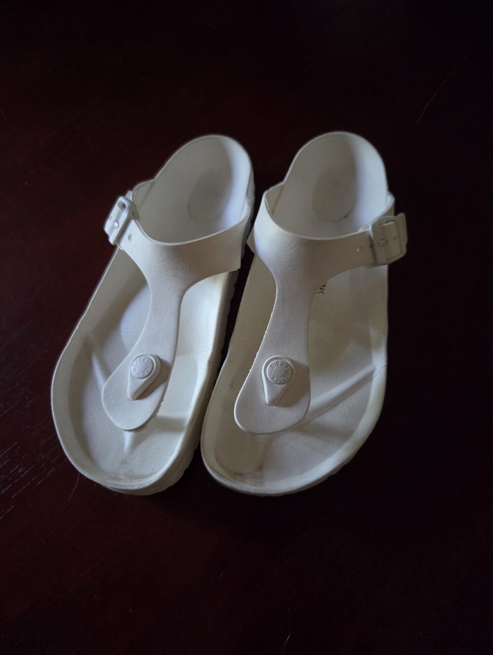 Birkenstock White T-Strap EVA Sandals